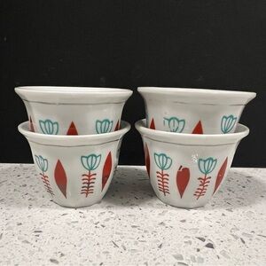 Vintage MOMAZ HOMEWARE Lebanese Porcelain Cups | Sake, Dip, Tea | Set of 4